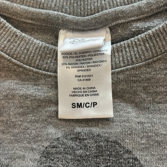 Disney Mickey Mouse Gray Pullover Sweatshirt- Size Small. Distressed style. - Picture 2 of 3